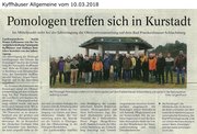 Zeitungsartikel in Kyffhäuser Allgemeine vom 10.03.2018